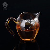 Silver-inlaid glass male cup tea leak set thickened heat-resistant filter male Cup glass tea divider kung fu tea set accessories