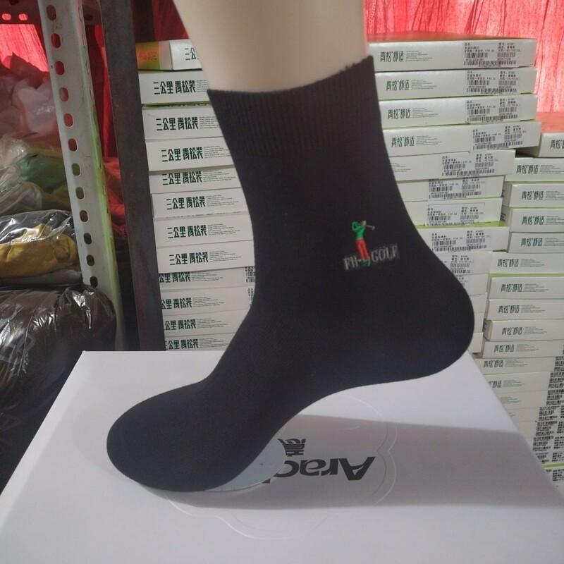 Authentic 6-Pair Pack with Free Shipping, Cotton Golf Socks for Men, Seamless Stitching, Fenghua Socks Factory, Golf Socks with Double-Sided Embroidery