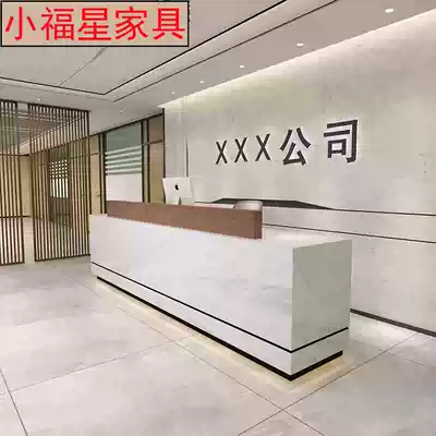 Shop front desk reception desk simple modern company paint bar Education Service training institution hotel cashier counter