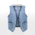 Mùa xuân và mùa hè thiết lập lỏng lẻo Hàn Quốc phiên bản BF áo tay ngắn chuồng denim nữ vest bên ngoài bờ vai để đi xe thủy triều sinh viên 