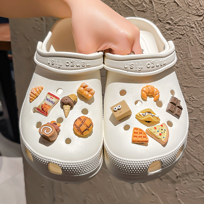 Suitable for Crocs Clog Shoe Accessories DIY Food Toy Chocolate Dessert Food Toy Shoe Charms Crocs Decorative Buckles Clips