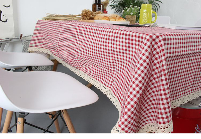 Cô gái Trái tim Ký túc xá Bàn Kẻ sọc Khăn trải bàn Vải Cotton Nhỏ Bàn trà tươi Đặt Mat Hình chữ nhật Bắc Âu khăn trải bàn lớp học
