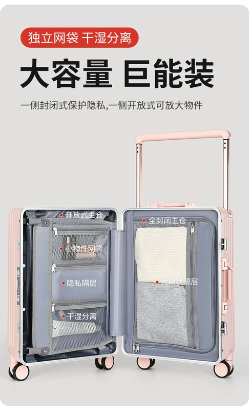 OTA mở trước vali nữ mới 20 inch nhỏ đựng đồ nội trú rộng xe đẩy đa năng vali chất lượng cao vali pisani