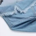 Ngôi sao Guli Nazha cùng phong cách quần áo phụ nữ thu đông mới 2020 Xu hướng áo khoác gió denim dài trung bình giản dị của Hàn Quốc - Trench Coat