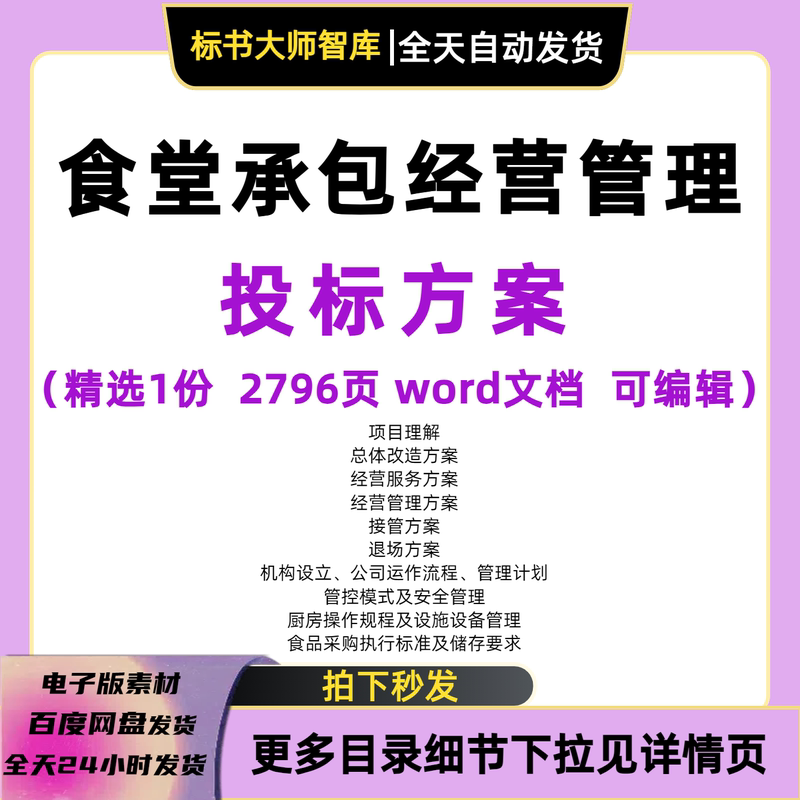 Canteen Contracting Management and Operation Services Bidding Proposal Canteen Contracting Services Plan Word Version Editable Canteen Contracting Management and Operation Services Bidding Proposal Canteen Contracting Services Plan Word Version Editable