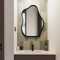 Nordic irregular led smart anti-fog bathroom mirror simple special-shaped vanity mirror ins style wall hanging internet celebrity vanity mirror