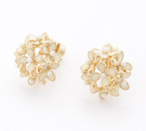 Export to Japan magazine uncovered Shibata Sai with 925 silver flower earrings spiral adjustable ear clip