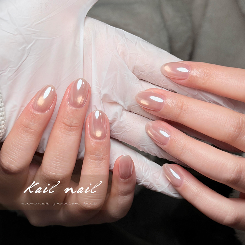 Kail Nail Handmade Nails Golden Cat Eye Exquisite Whitening Hailey Moonlight Powder Manicure Removable Nail Stickers Kail Nail Handmade Nails Golden Cat Eye Exquisite Whitening Hailey Moonlight Powder Manicure Removable Nail Stickers