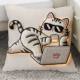 ຮູບແບບຮ້ອນການປິ່ນປົວ cat ພິມ pillow cushion core ຫ້ອງ sofa car super soft cushion ຖອດອອກໄດ້ແລະ washable
