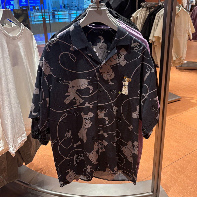 Men's New Summer Style Black Printed Lapel Open-Front Shirt Trendy Loose Casual Top Uuv260040