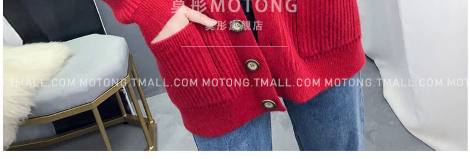 2019 phiên bản Hàn Quốc mới của áo len dệt kim cổ chữ V lỏng lẻo của nữ sinh thời trang áo len hoang dã - Áo len cổ chữ V áo len gile