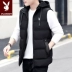 Playboy down cotton vest nam 2018 thu đông và xu hướng mũ trùm đầu dày áo vest ấm phiên bản Hàn Quốc áo khoác blazer nam hàn quốc Áo vest cotton