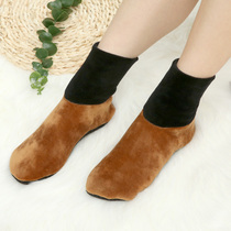 Fall winter plus velvet padded adult men's and women's floor socks non-slip bottom indoor adult socks set early education center warm socks