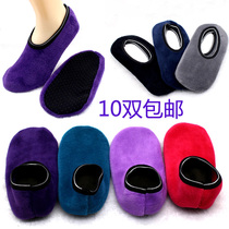 Early education autumn and winter plus velvet padded adult ladies children floor socks dispensing non-slip men's warm socks short socks