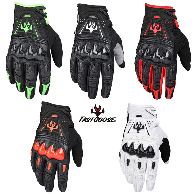 Fastgoose 2023 Touch Screen Leather Protective Case All-Season Full-Finger Rider Anti-Fall Off-Road Motorcycle Riding Gloves
