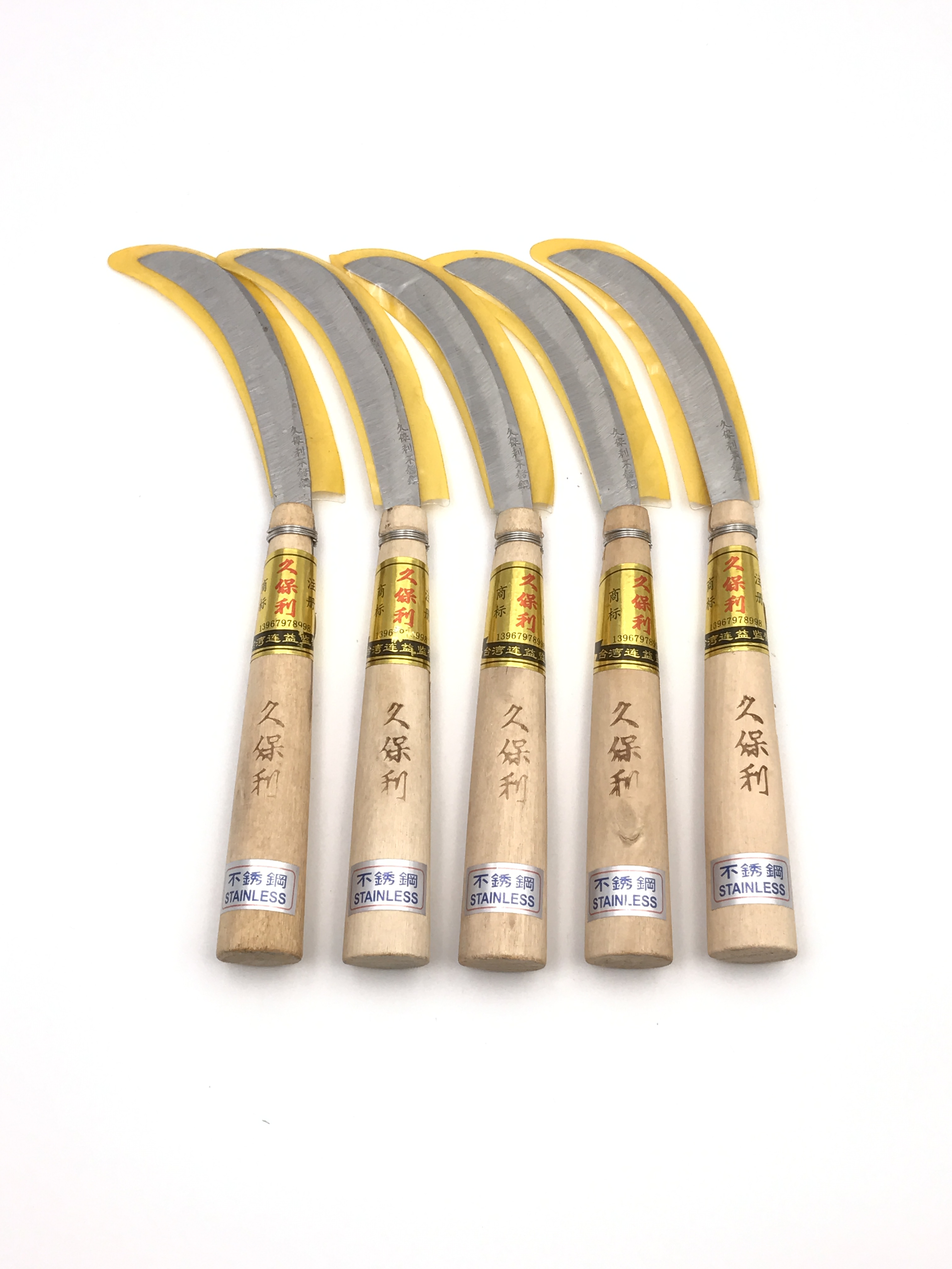 giu paoli 7-10 middle number wooden handle banana knife cut cabbage bent knife Pineapple Knife Paring Water Fruit Knife