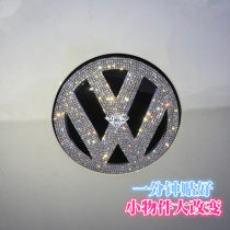  New diamond-encrusted Volkswagen Tiguan Suteng golf POLO Polaroid Jetta CC rear car logo modification decoration car sticker diamond