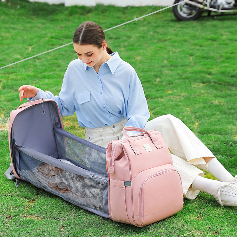 Mommy Bag Mother & Baby Bag Bag Large Capacity Double Shoulder Bag Mom Bag Outside Light Crib Treasure Mother With A Backpack-Taobao