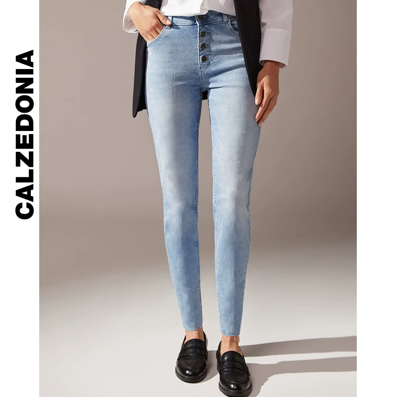 КАЛЦЕДОНИЯ Kaze Italian Socks Women's Casual Comfortable Stretch Tight Jeans MODP1161