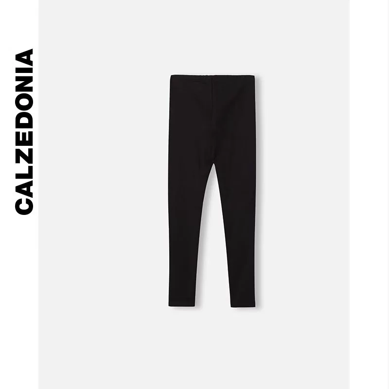 CALZEDONIA Socks Autumn and Winter Children's Fashionable Warm Leggings Black Solid Color Soft Girls BIP007