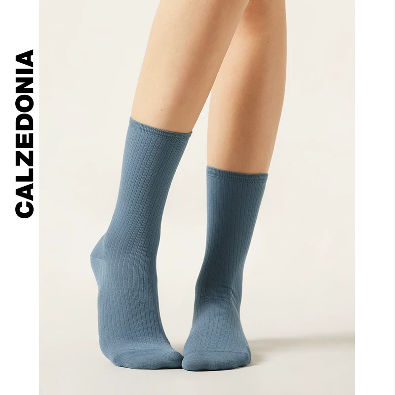 [CALZEDONIA卡泽意袜春夏女士时尚休闲基础竖纹百搭薄款短袜DC0455]