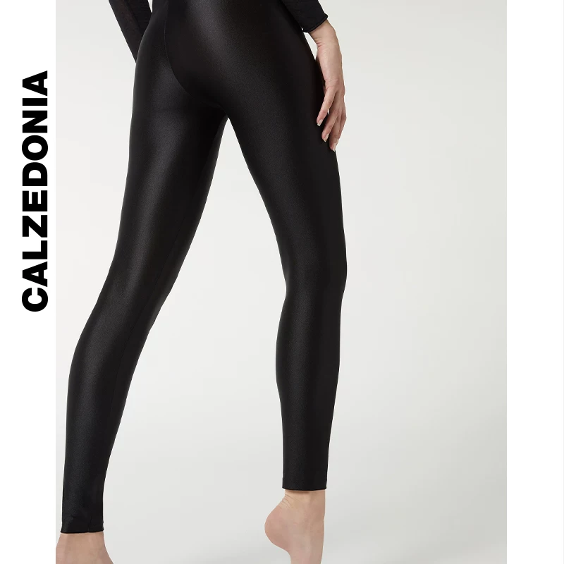 ЖЕНСКИЕ CALZEDONIA slim, блестящие, комфортные и модные эластичные лосины shark pants MODP0946