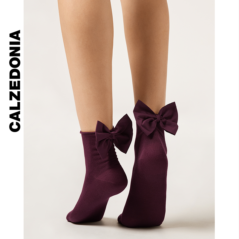 CALZEDONIA носки весна и осень для женщин милые школьные носки однотонные цветы банты DC0561