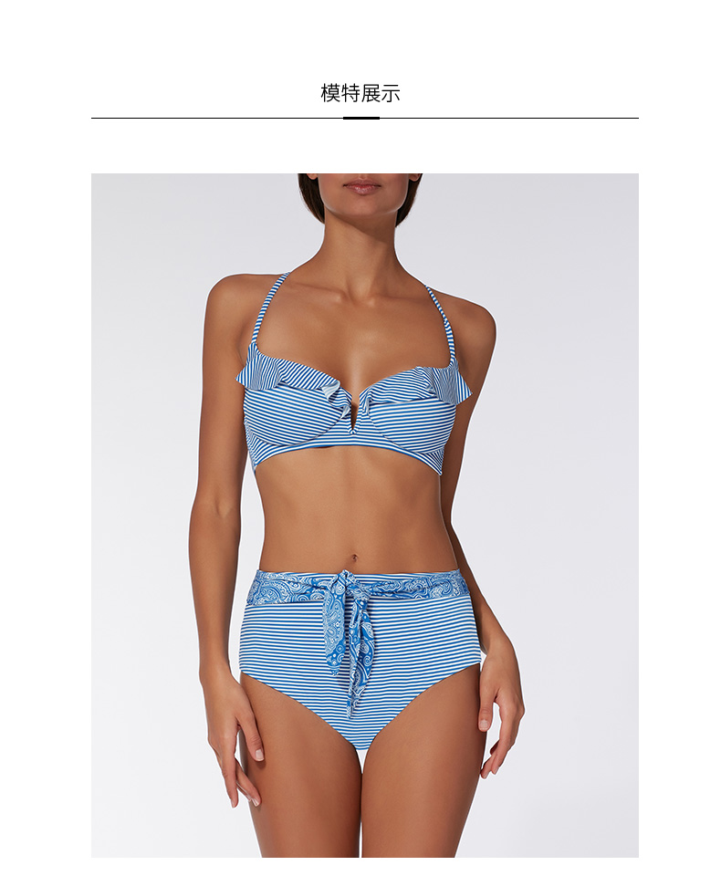CALZEDONIA Bà Split Ruffle Sexy Beach Kỳ nghỉ bikini dưới đáy SA01523 7898 - Bikinis váy tắm biển đẹp