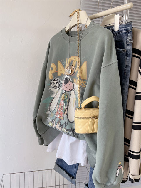 Age-reducing Korean autumn and winter paper bag sweatshirt