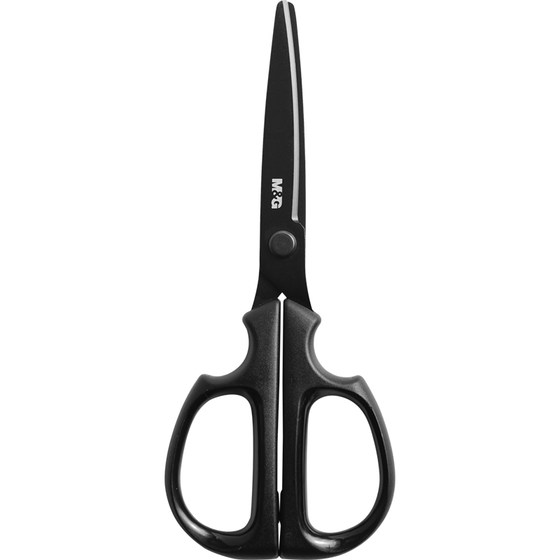 Morning light black blade scissors for home kitchen special handmade scissors rust-proof office scissors non-stick safety scissors tailor student scissors paper scissors children's paper cutting sharp industrial scissors stationery