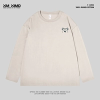 [❤️Обычные манжеты] Маленький логотип Fanatic на груди, серая чайка, длинные рукава