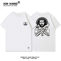 European and American Tide brand hip hop national tide short sleeve T-shirt men summer loose Harajuku bf wind couple trend cotton ins half sleeve