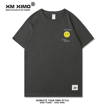 Short Sleeve T-shirt Mens Round Neck Cotton Slim Half Sleeve Black base shirt Korean Fashion Plus Size Mens Summer