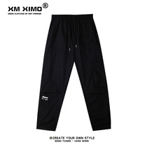 Loose function overalls cool men hip hop tide ins straight wide leg pants Korean trend Joker trousers autumn