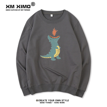 2020 Autumn new round neck sweater mens trend Korean loose casual Joker printing couple top