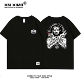 Футболка с коротким рукавом в стиле хип-хоп, европейский стиль, свободный крой