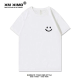 Хлопковая небольшая дизайнерская летняя приятная телу футболка с коротким рукавом, тренд сезона, свободный крой