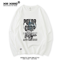 2020 autumn and winter polar bear long sleeve shirt mens thin new trend Joker T-shirt loose ins casual simple