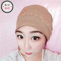 Korean version of the spring and autumn thin lace rhinestone breathable Xinjiang Muslim Baotou turban headgear confinement chemotherapy hat