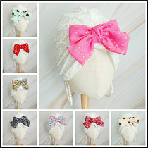 New lace hollow floral polka dots a variety of simple retro princess sweet pressed hair bow all-inclusive head cap