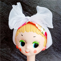 European and American fashion party gathering travel vacation exaggerated contrast color flower bow wide-brimmed streamer headband headband