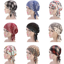 Ethnic style exotic flowers Bohemian short tail scarf Muslim Xinjiang turban Baotou confinement chemotherapy cap