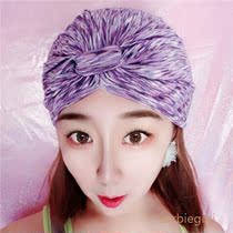 New striped color pattern striped yarn-dyed elastic Xinjiang Muslim headscarf Baotou cap confinement cap chemotherapy cap