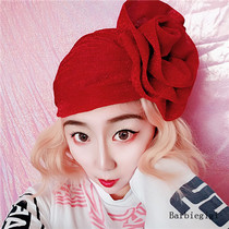 Barbie European and American retro ladies banquet party fashionable Chic aura temperament large plate flower pleated hair set