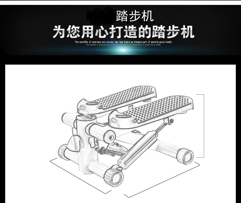 Tắt tiếng trái và phải xoay xi lanh thủy lực âm thanh nổi với tay vịn bước nhà tập thể hình thiết bị tập thể dục - Stepper / thiết bị tập thể dục vừa và nhỏ dây nhảy đếm số