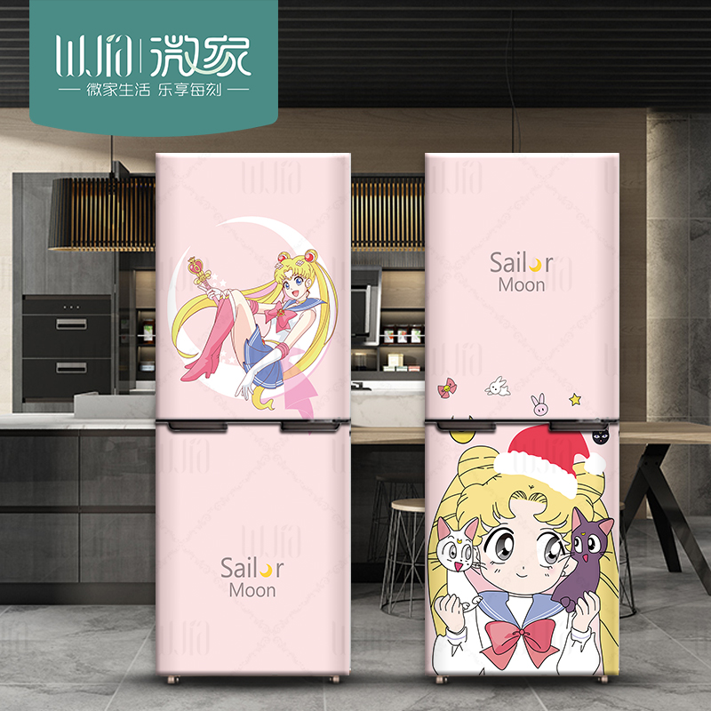 Cartoon Beauty Girl Fridge Stickler Stickler Decorative collage WATERPROOF AIR CONDITIONING PATCH NORDIC SELF-ADHESIVE CREATIVE RETOUCHING STICKER REMOVABLE-Taobao