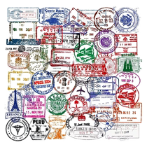 100 pieces of transparent retro postmarks travel diary graffiti stickers trolley case laptop tablet guitar water cup electric car helmet windshield fish tank decoration sticker waterproof