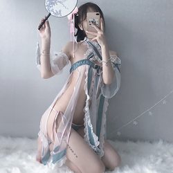 ຮັກ qu Hanfu ເອກະພາບ sexy ເຕົ້ານົມຂະຫນາດນ້ອຍ underwear costume pajamas ຊຸດນອນຮ້ອນໃນວິທະຍາເຂດໂປ່ງໃສ