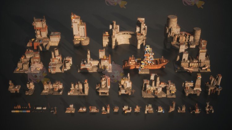 图片[4]-K035荒芜之地废墟工厂场景3D模型格式c4d/blender/fbx/obj-cg男孩