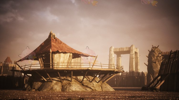 图片[12]-野蛮人原始部落茅草屋生态建筑场景格式 c4d/blender/fbx/obj K036-cg男孩